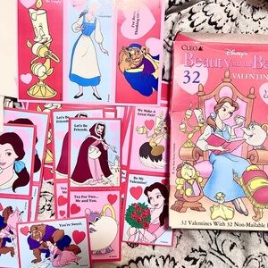 90’s Disney Vintage Beauty and the Beast Valentines Day Card Set